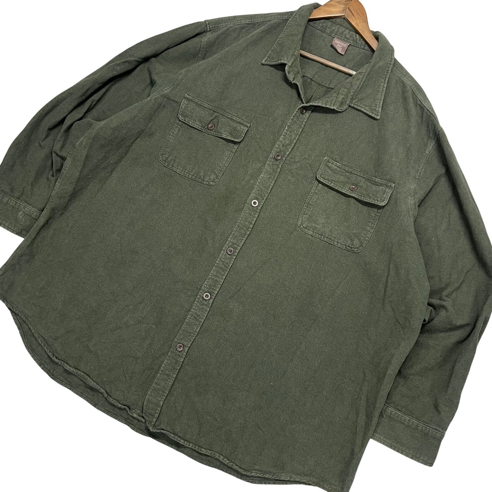 Great Northwest Clothing Co Mens 4XLT Green Flannel Button Down Shirt Skater